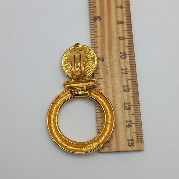 BEN AMUN chunky black gold necklace and bold door knocker earrings - Picture 7 of 12